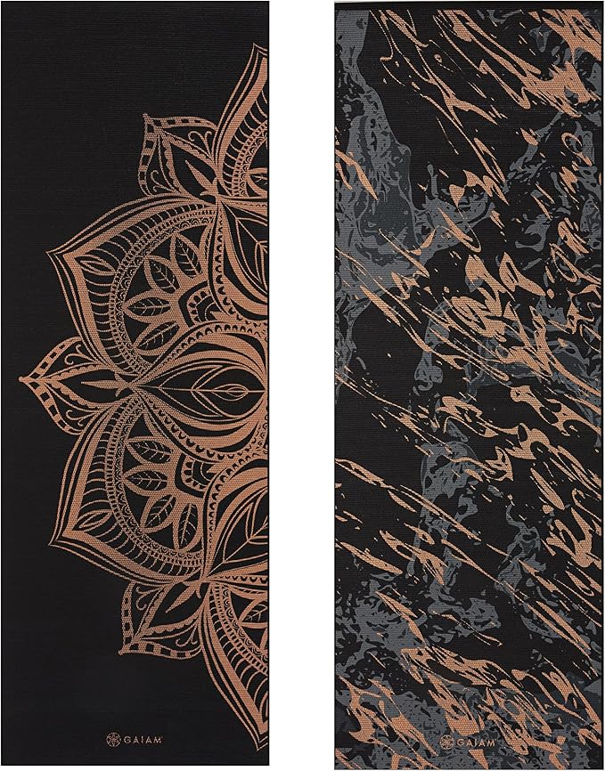 Gaiam Yoga Mat - Premium 6mm Print Reversible Extra Thick Non Slip Exercise & Fitness Mat for All Types of Yoga, Pilates & Floor Workouts (68" x 24" x 6mm Thick)-FlexoryFit