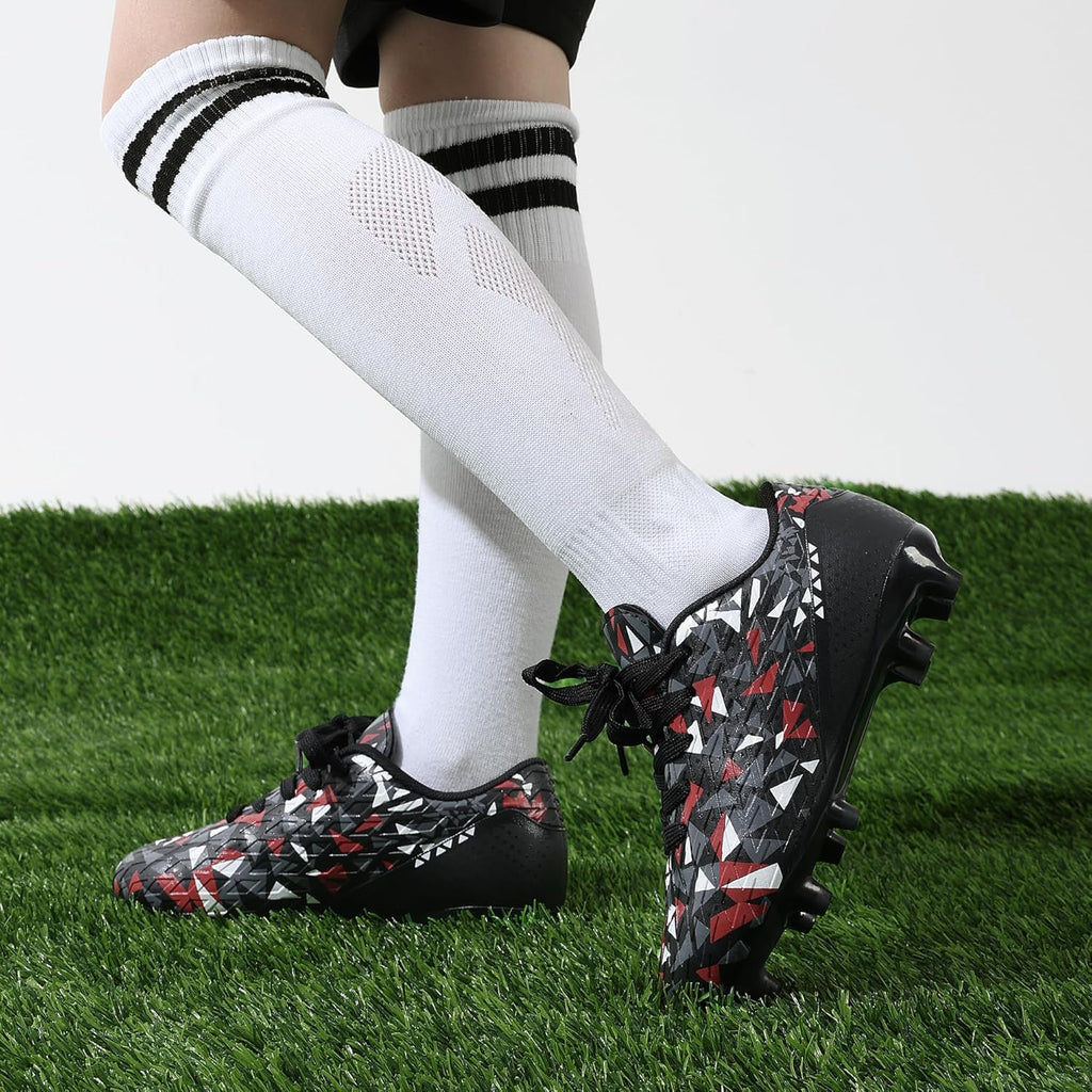 DREAM PAIRS Boys Girls Soccer Cleats Youth Firm Groud Athletic Outdoor Trainning Football Shoes for Little/Big Kid