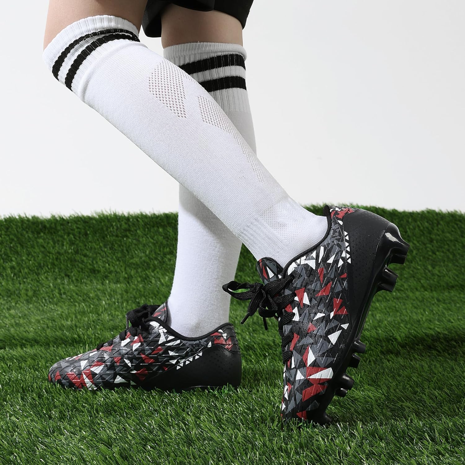 DREAM PAIRS Boys Girls Soccer Cleats Youth Firm Groud Athletic Outdoor Trainning Football Shoes for Little/Big Kid