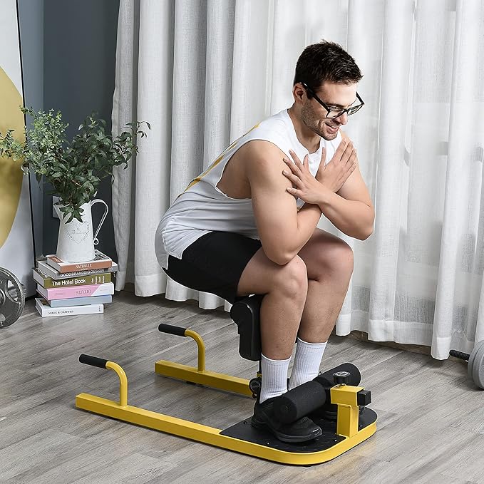 Soozier 3-in-1 Padded Push Up Sit Up Deep Sissy Squat Machine Home Gym Fitness Equipment