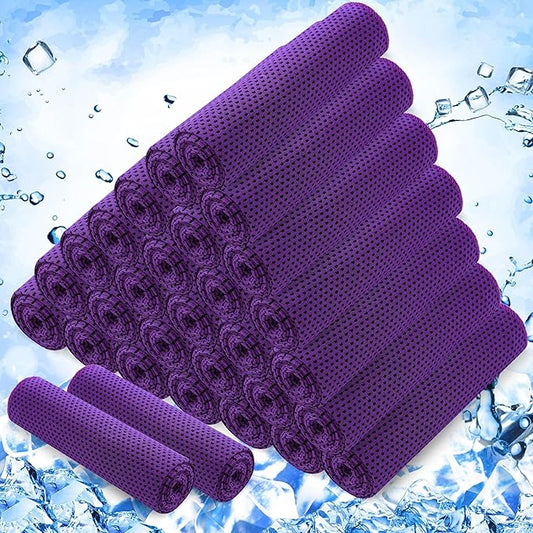 Hosuly 30 Pack Cooling Towels, 40"x12" Ice Breathable Soft Chilly Sweat Rag Microfiber Workout Rags for Gym Cooling Towels for Neck and Face for Yoga Golf Sport Running-FlexoryFit