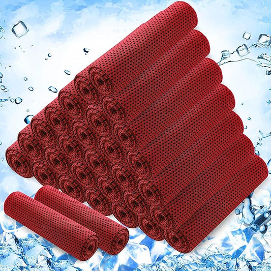 Hosuly 30 Pack Cooling Towels, 40"x12" Ice Breathable Soft Chilly Sweat Rag Microfiber Workout Rags for Gym Cooling Towels for Neck and Face for Yoga Golf Sport Running-FlexoryFit
