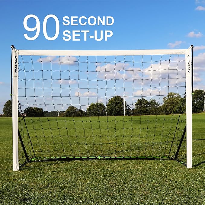 QUICKPLAY Kickster Soccer Goal Range – Ultra Portable | Quick and Easy Set Up | Includes Net and Carry Bag | Available in 7 Sizes | Backyard Soccer Net for Kids & Adults [Single Goal]