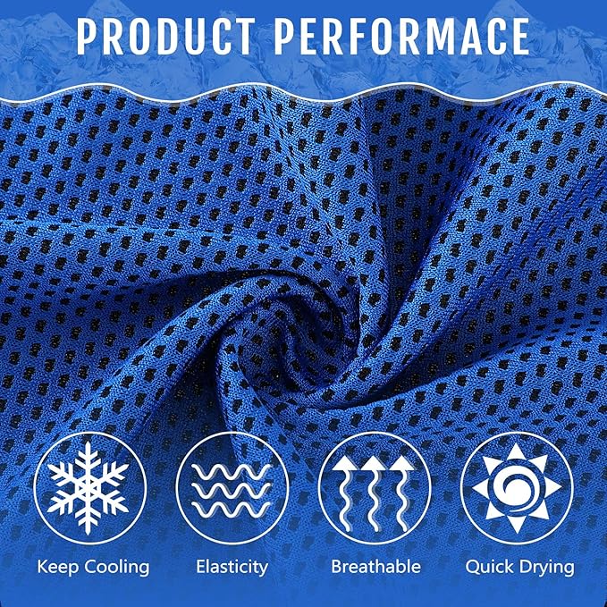 Hosuly 30 Pack Cooling Towels, 40"x12" Ice Breathable Soft Chilly Sweat Rag Microfiber Workout Rags for Gym Cooling Towels for Neck and Face for Yoga Golf Sport Running-FlexoryFit