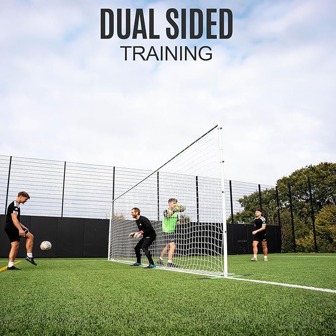 QUICKPLAY Pro Alu Training Frame - Flat Soccer Goal - Double-Sided Design - Durable Aluminum Construction - Base and Ground Stake for Multi-Surface - Available 2 Sizes Full Size Goal