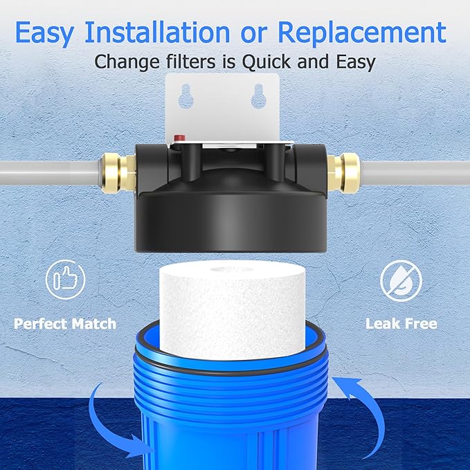 20 Micron Whole House Water Filter Cartridge, Sediment Filters for Well Water, Universal Replacement for Any 20 inch Big Housings - 20" x 4.5" Cartridges - Pack of 6