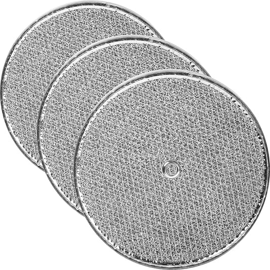 (3-Pack) Calvana 9-1/2" Round x 3/32" Aluminum Grease Filters with Center Hole, Range Hood Filter, Kitchen Exhaust Fan Filters Replacement
