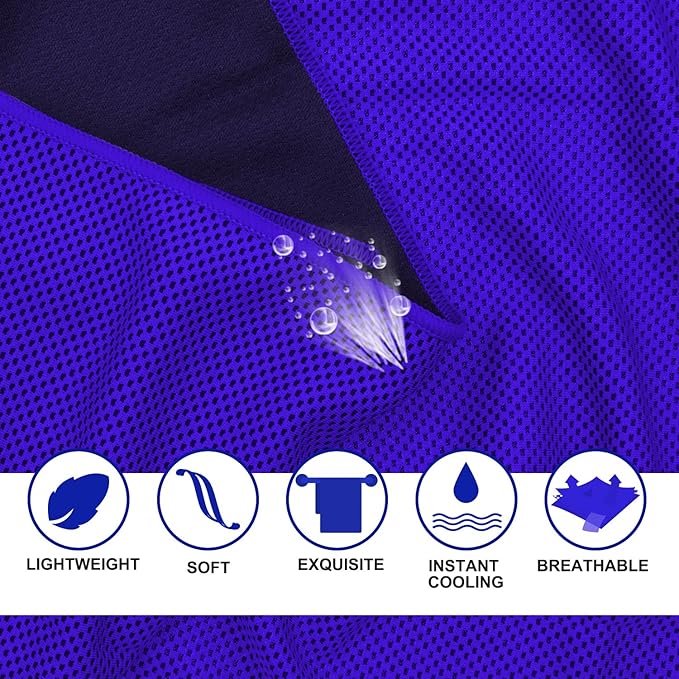 Cooling Towels 40 Pack 40"x 12", 160gsm Bulk Cool Towels, Soft Breathable, Super Absorbent, Quick Cold Towel, for Bowling, Yoga, Travel, Camping, Golf, Football, Hiking, Outdoor Work-FlexoryFit