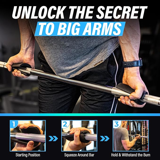 Vikingstrength Grip strength trainer Thick Grip - Combines Hand Exerciser Squeeze with Thick Grip, New Ultimate Forearm Strengthener, Patented Design, Enhances Grip Strength & Endurance, Fits All Bars, Barbells, & Dumbbells-FlexoryFit