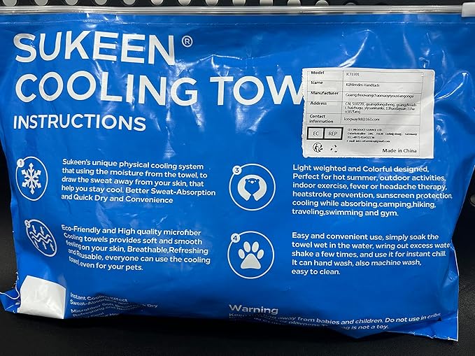Sukkeen Cooling Towel (40"x12"), Soft Breathable Chilly Microfiber Towel for Yoga, Sports & More Activities-FlexoryFit
