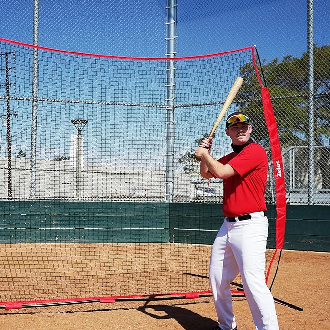 ZELUS Collapsible Barricade Backstop Net 12x9 ft, Net for Lacrosse, Baseball, Basketball, Soccer, Field Hockey and Softball Practice Barrier, Portable Hitting Net for Backyard, Park, with Carry Bag