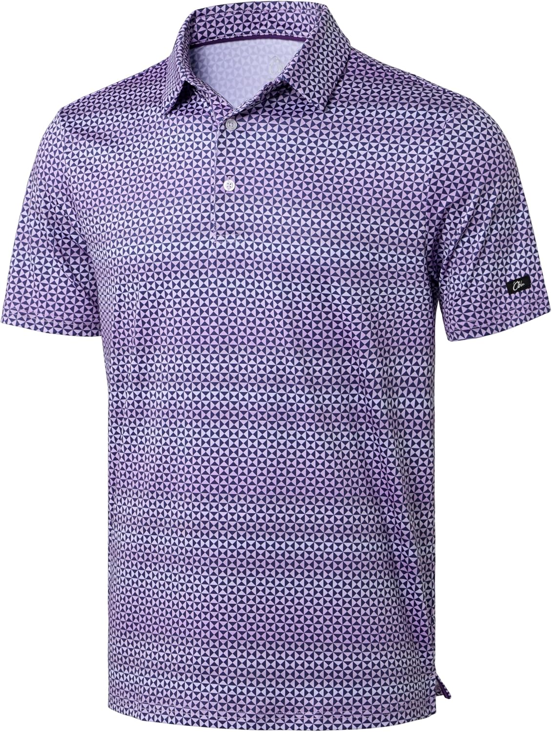 Obla Mens Golf Polo Shirts Short Sleeve Dry Fit Performance Moisture Wicking Casual Print Collared Golf Shirts for Men