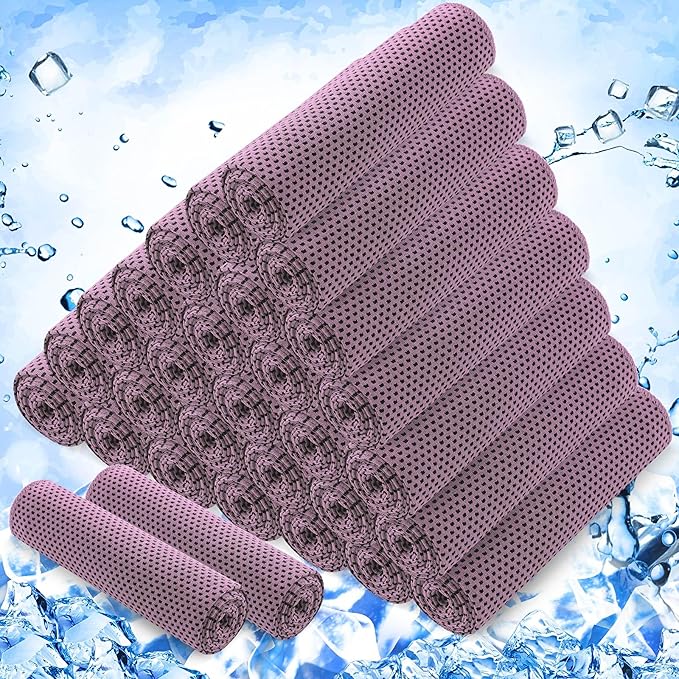 Hosuly 30 Pack Cooling Towels, 40"x12" Ice Breathable Soft Chilly Sweat Rag Microfiber Workout Rags for Gym Cooling Towels for Neck and Face for Yoga Golf Sport Running-FlexoryFit