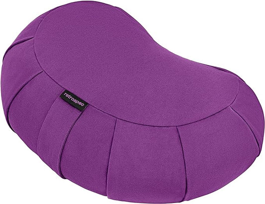 Retrospec Sedona Zafu Meditation Cushion Filled w/Buckwheat Hulls - Yoga Pillow for Meditation Practices - Machine Washable 100% Cotton Cover & Durable Carry Handle Round & Crescent, 1 Ct (Pack of 1)-FlexoryFit