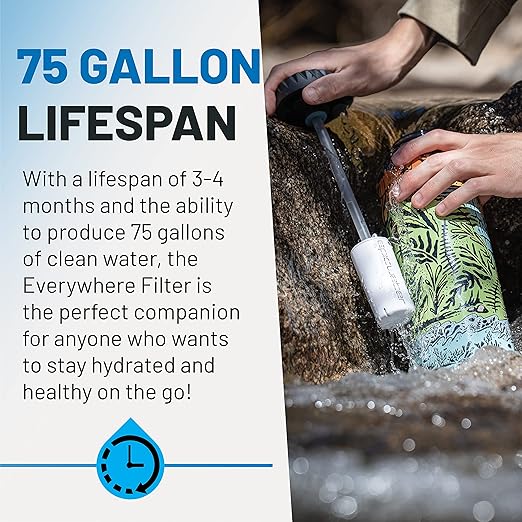 Epic Water Filters Nalgene OG Water Bottle with Filter, USA Made, BPA Free, Removes 99.99% Tap Water Contaminants, Forever Chemicals, GA 2030 Art, 48 oz