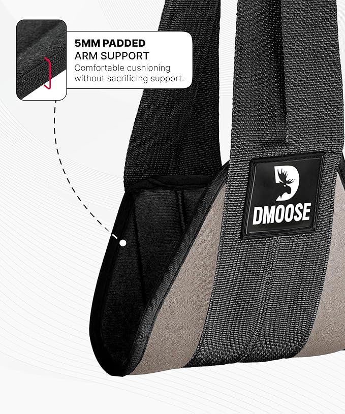 DMoose Fitness Hanging Ab Straps for Pull Up Bar & Core Strength Training - Soft Padded Exercise Straps for Ab Swing & Leg Raises, Hang Bar Strap with 2 Steel Carabiners - Abs Equipment for Home & Gym-FlexoryFit