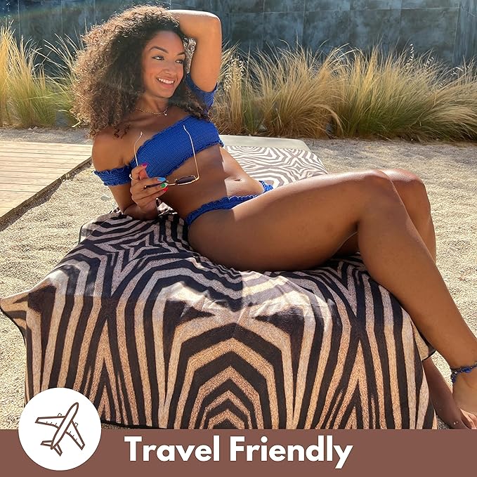 ECCOSOPHY Microfiber Beach Towel - Sand Free Towels are Quick Dry, Light Weight, Super Absorbent - Perfect Pool, Travel, Cruise, Camping Essentials - Oversized Extra Large for Adults 71x35 in-FlexoryFit