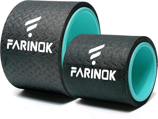 Yoga Wheel Set of 2, Upgraded 10MM Thick Back Wheels for Pain Relief & Stretching, Strongest Back Roller for Deep Tissue Massage, Improving Yoga Poses Backbend-FlexoryFit