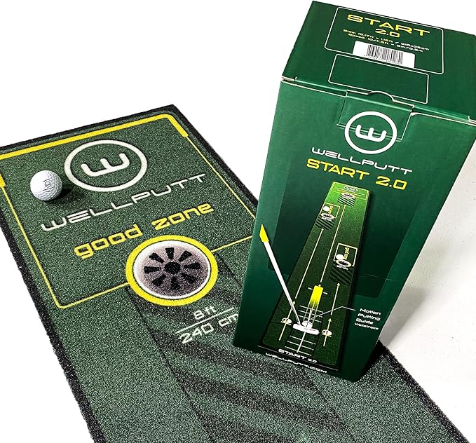 WELLPUTT - Golf Putting Training Mat - 10ft Start 2.0