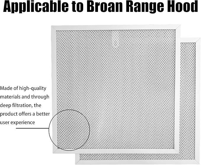 S99010467 99010467 Range Hood Aluminum Mesh Grease Filter Replacement for Broan and Nutone AR1 Series 11-1/2 x 11-1/2 x 3/8 Inches Durable Clean Air Solution[2PCS]