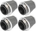 Motoforti 4pcs Universal 44mm Air Filter Cleaner Round Tapered Replacement for Motorcycle Black