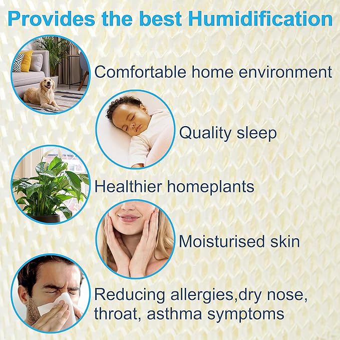 HQRP Wick Filter Compatible with Duracraft DH803 / DH804 / DH805 / DH806 / DH807 / DH810 / DH815 / DA1007 Natural Cool Moisture Humidifier, AC-809 / D09-C/AC-815 Replacement
