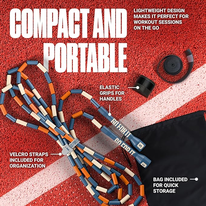 Sportbit Elite Beaded Jump Rope - Adjustable Speed Rope for Fitness, CrossFit, Boxing - Tangle-Free, Lightweight-FlexoryFit