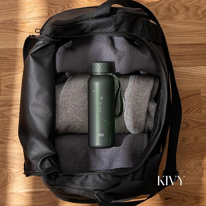 KIVY Slim Water Bottle 22oz [Lightweight & Shatterproof] - Small Drinking Waterbottle - Tritan Bottle Without Straw for School, Sport & Travel - Drinking Bottle Dishwasher Safe, BPA Free-FlexoryFit
