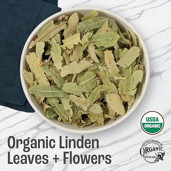 J Mac Botanicals, Organic Linden Leaf and Flower, Whole Leaves and Flowers-FlexoryFit