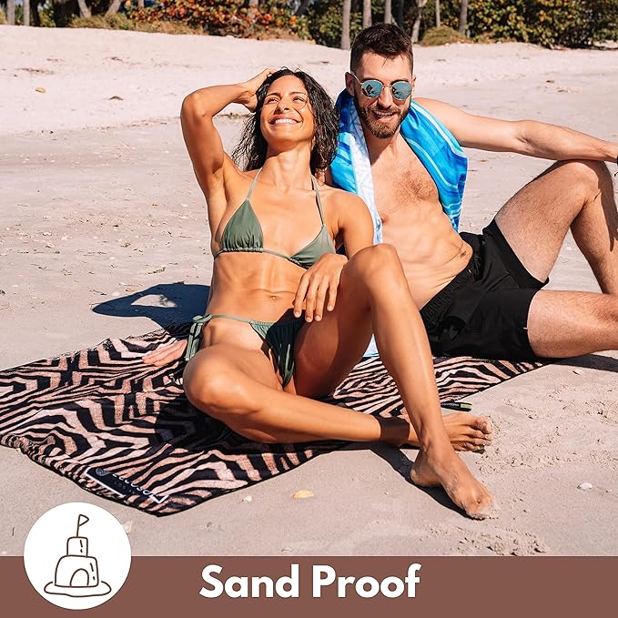 ECCOSOPHY Microfiber Beach Towel - Sand Free Towels are Quick Dry, Light Weight, Super Absorbent - Perfect Pool, Travel, Cruise, Camping Essentials - Oversized Extra Large for Adults 71x35 in-FlexoryFit
