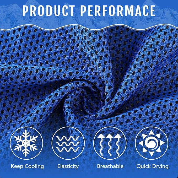 Hosuly 30 Pack Cooling Towels, 40"x12" Ice Breathable Soft Chilly Sweat Rag Microfiber Workout Rags for Gym Cooling Towels for Neck and Face for Yoga Golf Sport Running-FlexoryFit