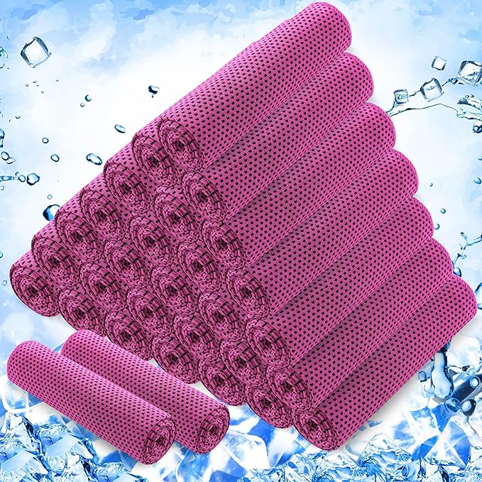 Hosuly 30 Pack Cooling Towels, 40"x12" Ice Breathable Soft Chilly Sweat Rag Microfiber Workout Rags for Gym Cooling Towels for Neck and Face for Yoga Golf Sport Running-FlexoryFit