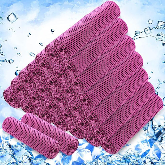 Hosuly 30 Pack Cooling Towels, 40"x12" Ice Breathable Soft Chilly Sweat Rag Microfiber Workout Rags for Gym Cooling Towels for Neck and Face for Yoga Golf Sport Running-FlexoryFit