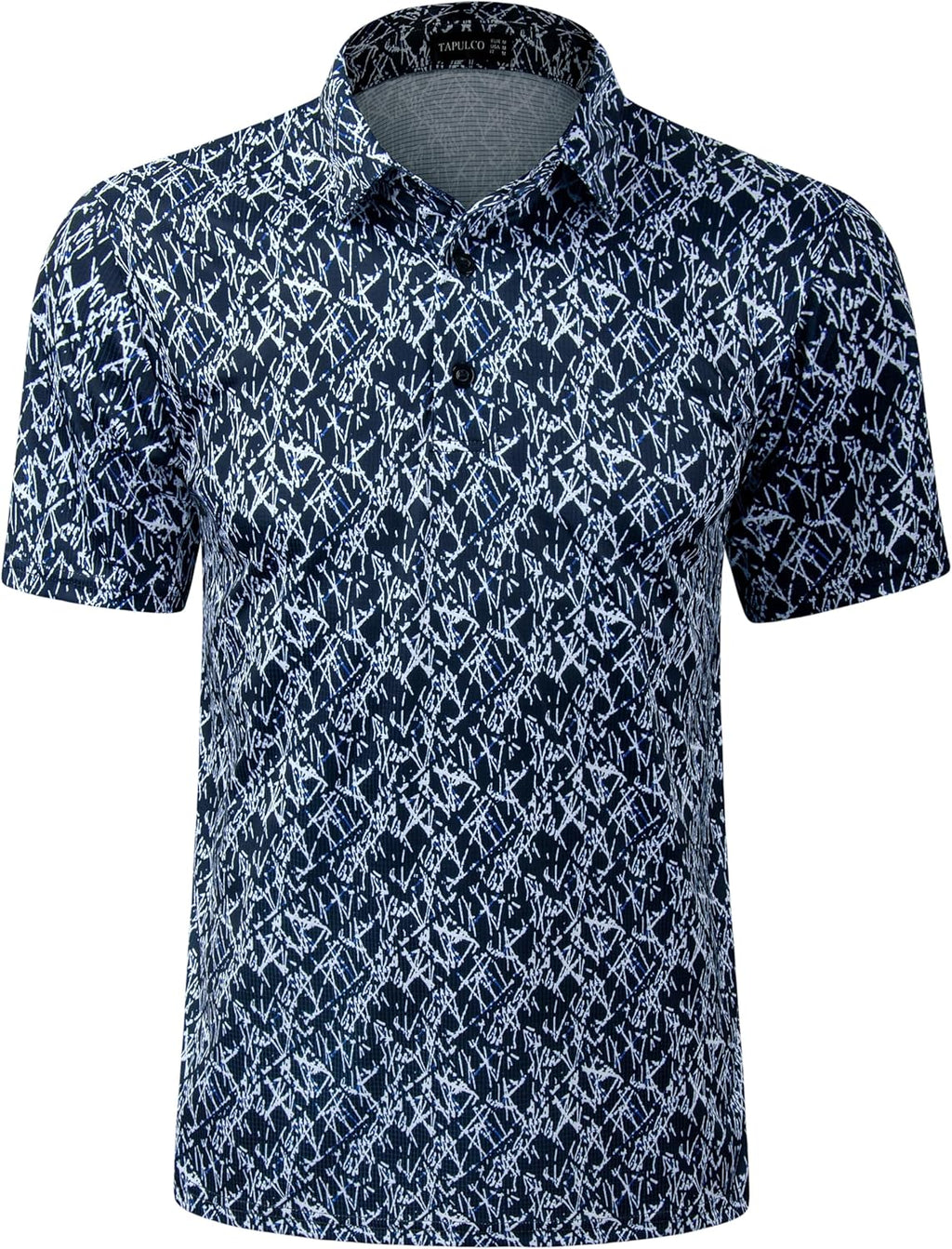 TAPULCO Mens Quick Dry Polo Shirts Camouflage Pattern Performance Athletic Lightweight Breathable Casual Golf Tshirts