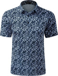 TAPULCO Mens Quick Dry Polo Shirts Camouflage Pattern Performance Athletic Lightweight Breathable Casual Golf Tshirts