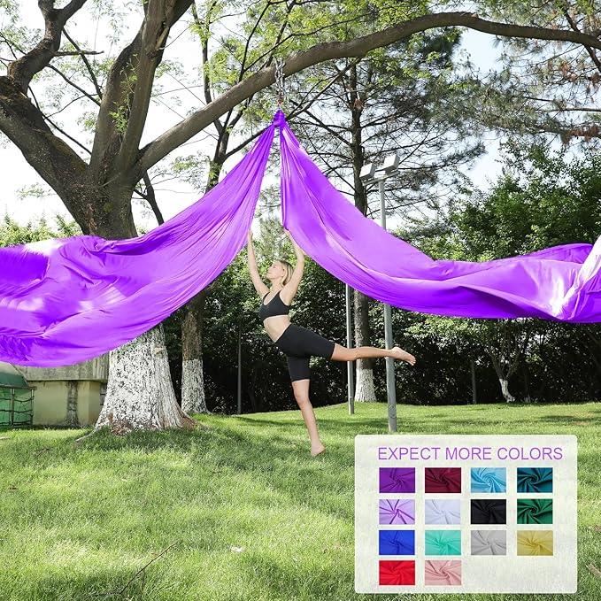 Aerial Silks 11 Yards Aerial Silks For Home Aerial Yoga Swing Aerial Yoga Hammock Swing Aerial Silk For Gymnastics-FlexoryFit