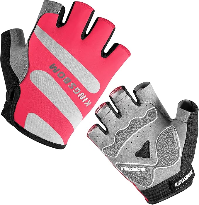 KINGSBOM Breathable Cycling Gloves, Shock-Absorbing Bike Gloves with Light Silicone Gel Pad, Anti-Slip Bicycle Gloves for Men and Women-FlexoryFit