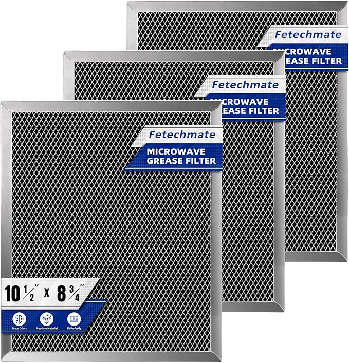 97007696 Charcoal Filter Replacement for Range Hood 41F Grease Filter 6105c 8-3/4" x 10-1/2" Aluminum Mesh Charcoal Carbon Filter Compatible with Most Brand Stove Vents -3 PACKS by Fetechmate