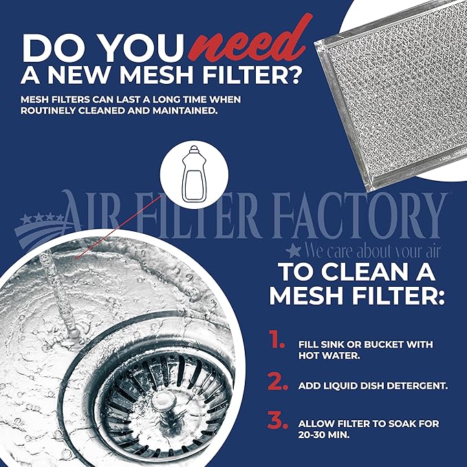 Air Filter Factory Grease Filter SR610080, 610080 R610080 830865, PM44WW, PM44BL, SR610081, R610038, 610038, RHF1119, AW19356 Replacement For Broan Aluminum Mesh Grease Filter 2-Pack