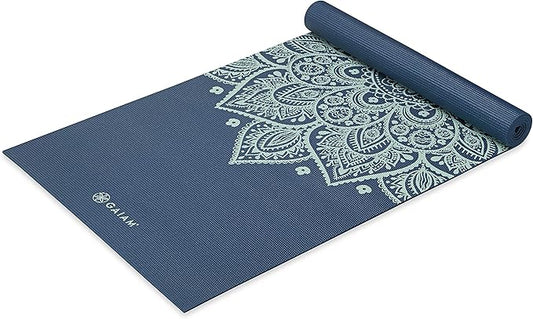Gaiam Yoga Mat - Premium 5mm Print Thick Non Slip Exercise & Fitness Mat for All Types of Yoga, Pilates & Floor Workouts (68" x 24" x 5mm)-FlexoryFit