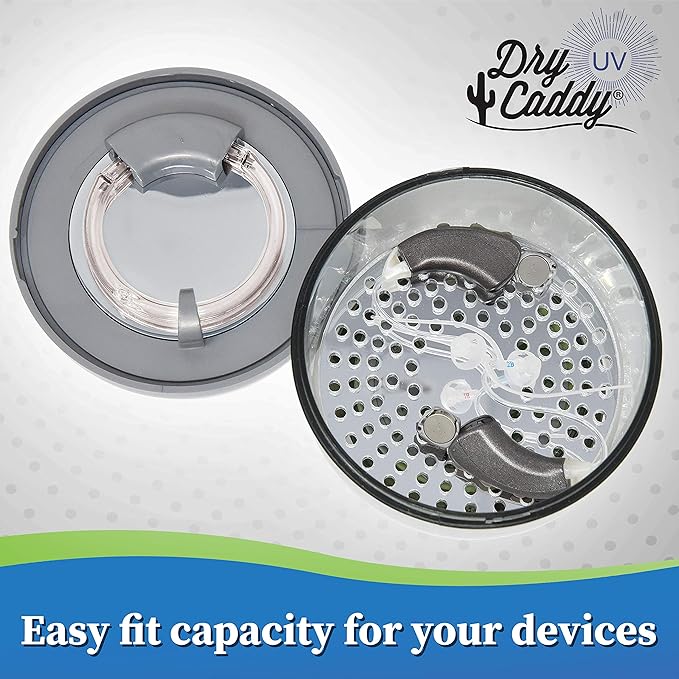 DryCaddy UV by Dry & Store | with Industry-Leading Desiccant to Keep Hearing Aids or Small Electronics Clean and Last Longer