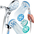 Hotel Spa AquaCare High Pressure 6-in-1 Aquassage - 76-mode 3-way Combo, Showerhead, Hand Shower, Body Brush, Hair Brush & Arm in One Two Brackets, Extra-long 6 foot Stainless Steel Hose