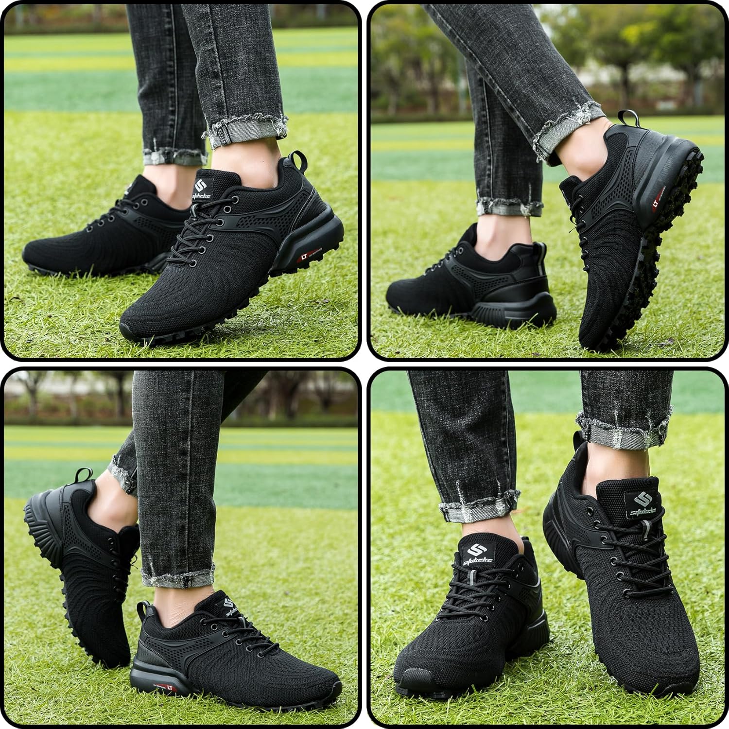 Men's Trail Running Shoes Lightweight Breathable Walking Hiking Sneakers Outdoor Athletic Tennis Cross Training Shoes