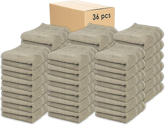 Kaufman - Premium Hand Towels Set for Bathroom, Spa, Gym, and Face Towel 100% Cotton Ring Spun, Ultra Soft Feel and Highly Absorbent Towels (Linen, 36-PK)-FlexoryFit