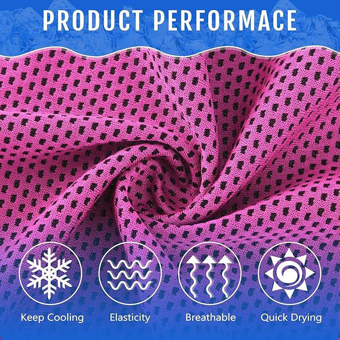 Hosuly 30 Pack Cooling Towels, 40"x12" Ice Breathable Soft Chilly Sweat Rag Microfiber Workout Rags for Gym Cooling Towels for Neck and Face for Yoga Golf Sport Running-FlexoryFit