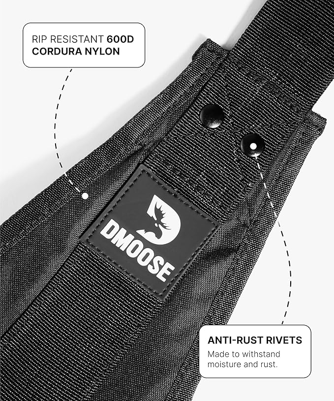 DMoose Fitness Hanging Ab Straps for Pull Up Bar & Core Strength Training - Soft Padded Exercise Straps for Ab Swing & Leg Raises, Hang Bar Strap with 2 Steel Carabiners - Abs Equipment for Home & Gym-FlexoryFit