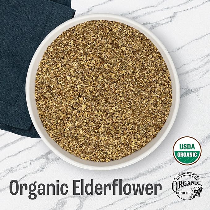 J MAC BOTANICALS Organic Elderflower, Herbal Tea - 4 Ounces-FlexoryFit