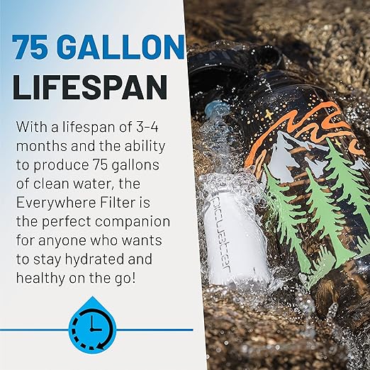 Epic Water Filters Nalgene OG Water Bottle with Filter, USA Made, BPA Free, Removes 99.99% Tap Water Contaminants, Forever Chemicals, Atomic Child, 32 oz