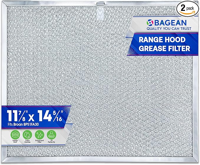 Bagean Stove Hood Vent Filter 11.8" x 14.3" BPS1FA30 - Compatible with NuTone Allure & Broan Range Hood Filter Replacement 99010299 - Fits QS1 QS2 30" Hoods - Blocks Grease & Filters Oven Air (1-Pk)