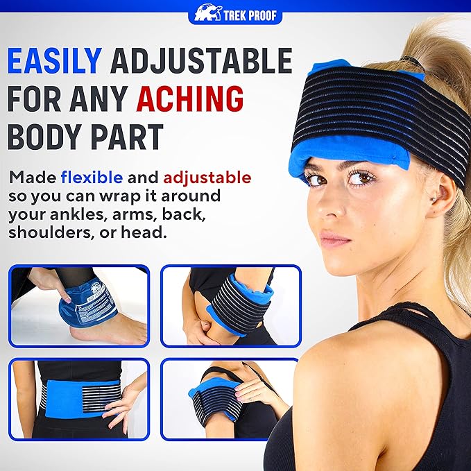 Ice Packs for Injuries Reusable (3-Piece Set) – Hot and Cold Ice Pack Therapy Gel Wrap Support – Supports Recovery, Joint and Muscle Pain – Knees, Back & More (3 Piece Set - Classic)-FlexoryFit